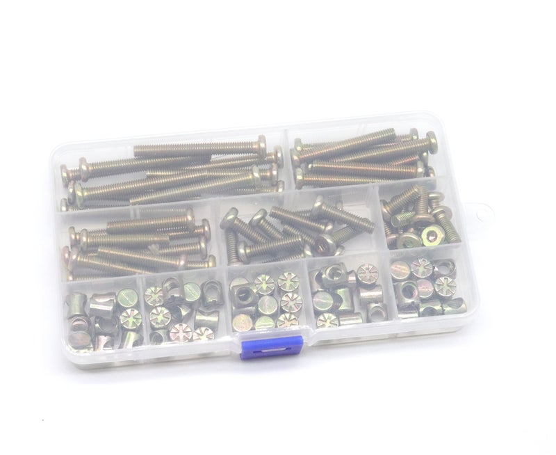 cSeao Baby Bed Screws Bolts Kit  cSeao M6 Hex Drive Socket Cap Bolts Barrel Nuts Assortment Kit  M6 x 15mm/ 25mm/ 35mm/ 45mm/ 55mm for Crib Cot Chairs  100pcs Zinc Plated - Image 4